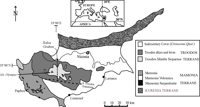 Geological map of Cyprus