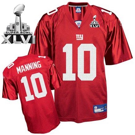  Premier 2012 Super Bowl XLVI Eli Manning Red jersey for sale