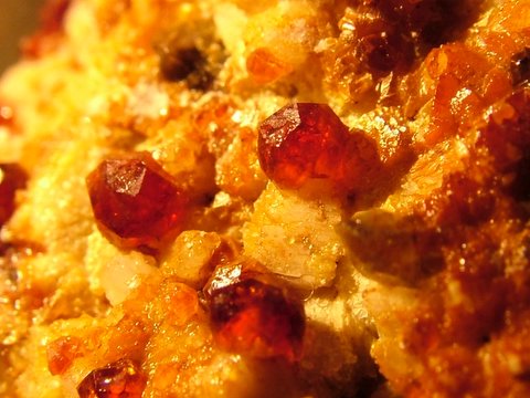 Garnets on a granite