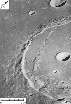 Rille within a flodded crater