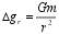deltag=Gm over r squared