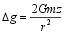 delta g=2Gmz over r squared